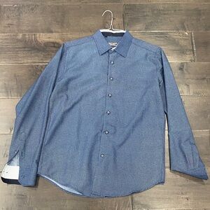 Men's Blue Button-Up Shirt
